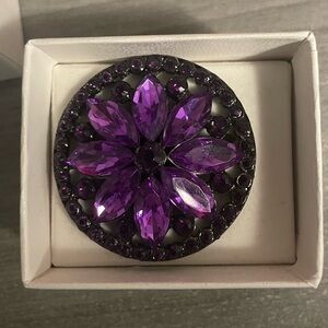 Allison Reed Purple Crystal Statement Ring